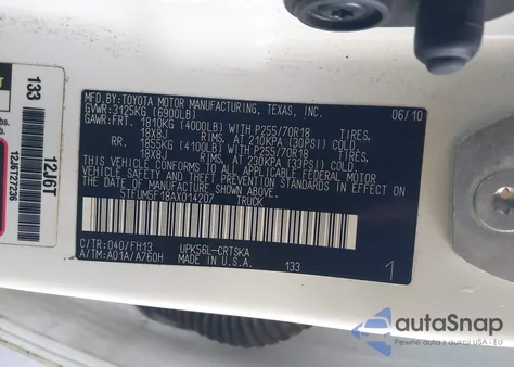 2010 Toyota Tundra Grade 4.6L V8 из США, поврежденный, VIN 5TFUM5F18AX014207